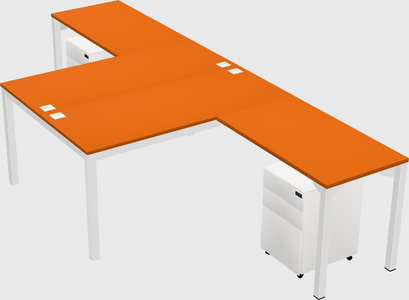 Shared l-shaped desk
