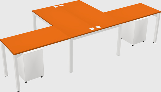 Shared l-shaped desk