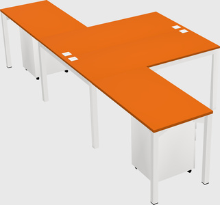 Shared l-shaped desk