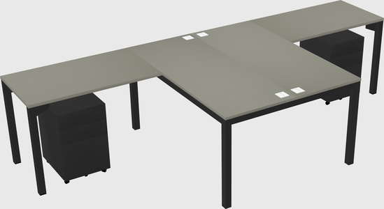 Shared l-shaped desk