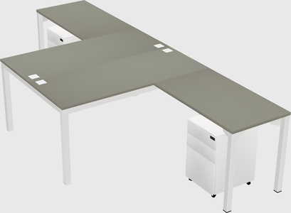 Shared l-shaped desk
