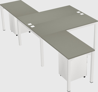 Shared l-shaped desk