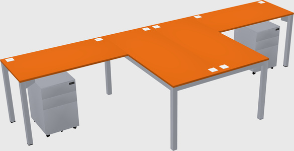 Shared l-shaped desk