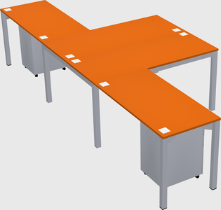 Shared l-shaped desk