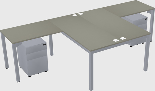 Shared l-shaped desk