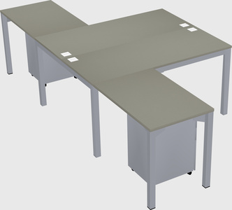 Shared l-shaped desk