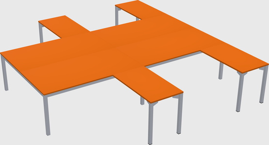 Shared l-shaped desk