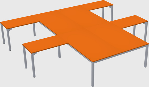 Shared l-shaped desk