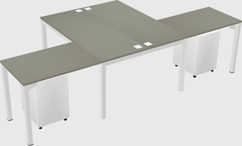 Shared l-shaped desk