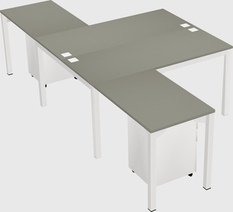 Shared l-shaped desk