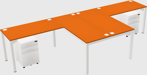 Shared l-shaped desk