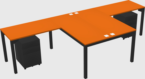 Shared l-shaped desk