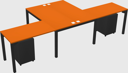 Shared l-shaped desk
