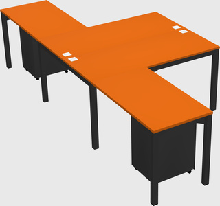 Shared l-shaped desk
