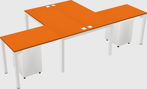 Shared l-shaped desk