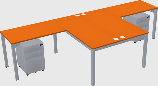 Shared l-shaped desk