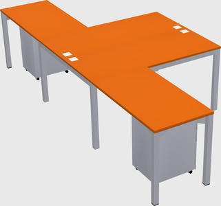 Shared l-shaped desk