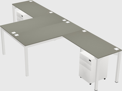 Shared l-shaped desk