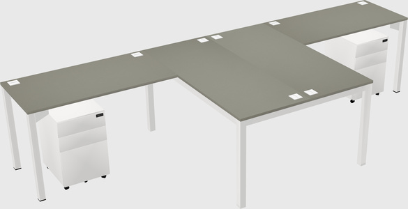 Shared l-shaped desk