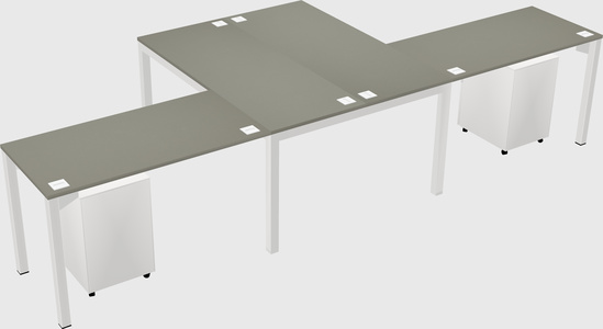 Shared l-shaped desk