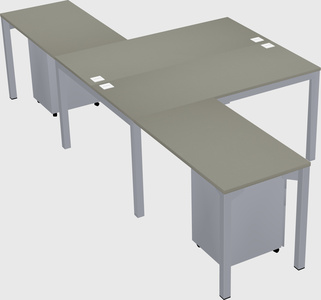Shared l-shaped desk