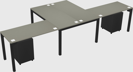 Shared l-shaped desk