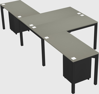 Shared l-shaped desk