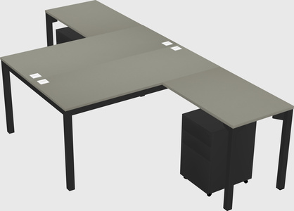 Shared l-shaped desk