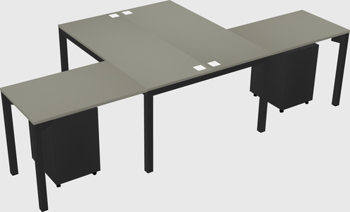 Shared l-shaped desk