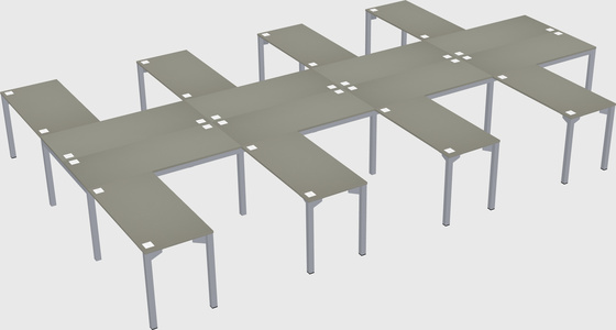 Shared l-shaped desk