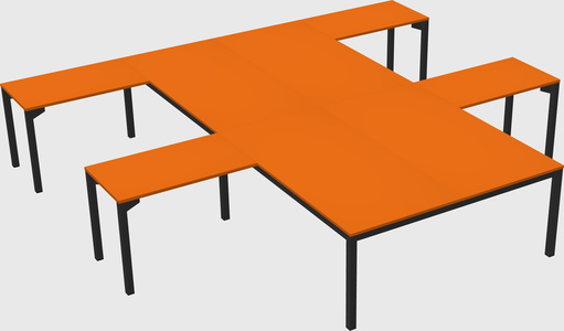 Shared l-shaped desk