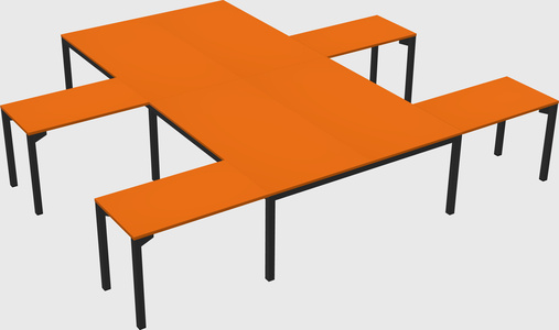 Shared l-shaped desk