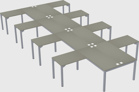 Shared l-shaped desk
