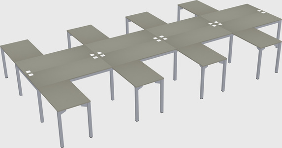 Shared l-shaped desk