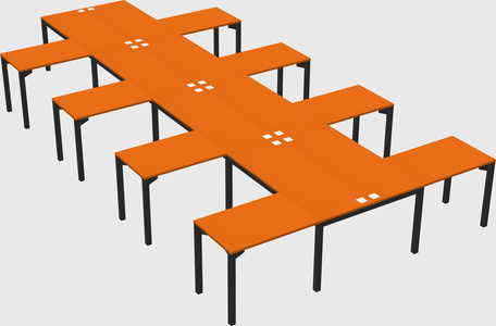 Shared l-shaped desk