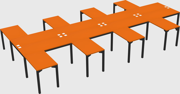 Shared l-shaped desk