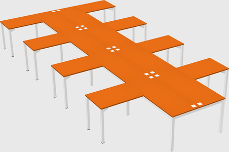 Shared l-shaped desk
