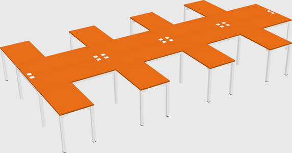 Shared l-shaped desk