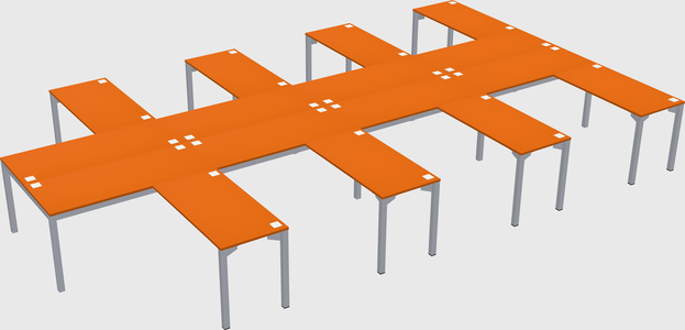 Shared l-shaped desk
