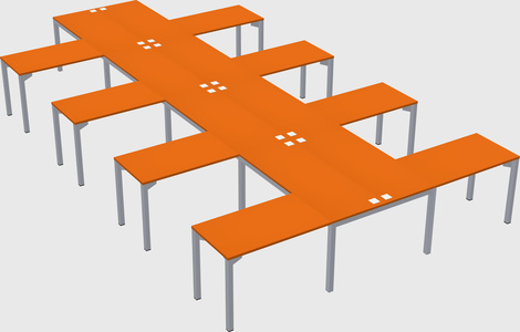 Shared l-shaped desk