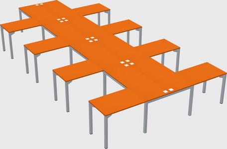 Shared l-shaped desk