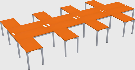 Shared l-shaped desk