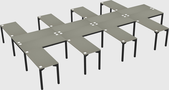 Shared l-shaped desk