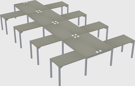 Shared l-shaped desk