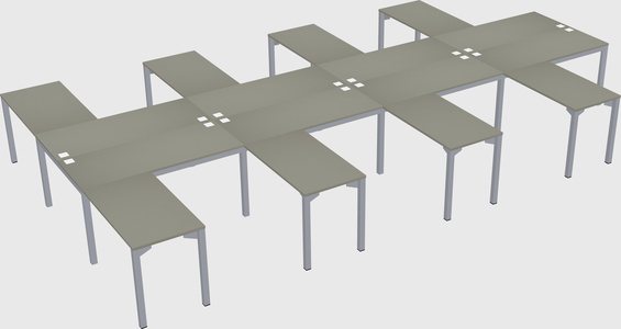 Shared l-shaped desk
