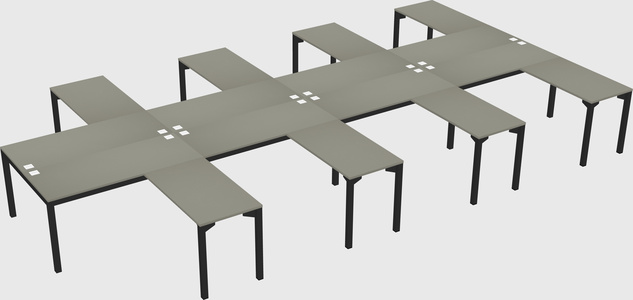 Shared l-shaped desk