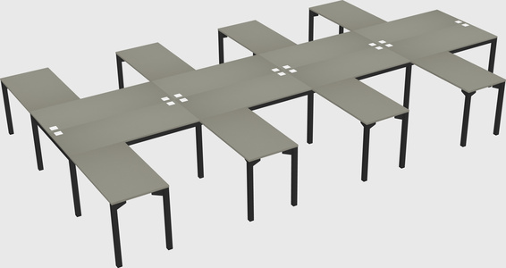 Shared l-shaped desk