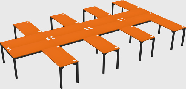 Shared l-shaped desk