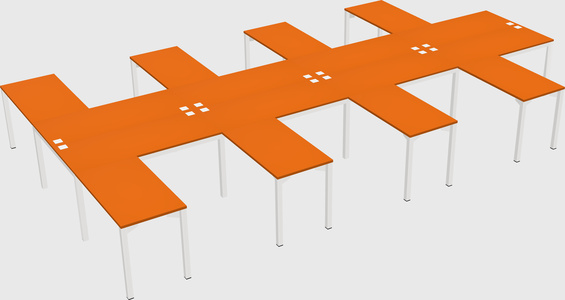Shared l-shaped desk