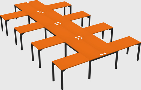 Shared l-shaped desk